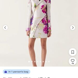 Aje Women's White and Pink Mini Dress